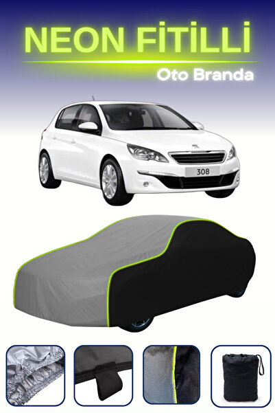 Cemku Fast Siyah-Gri-Siyah [Peugeot 308] Uyumlu Neon Fitilli Araba Brandası, ...