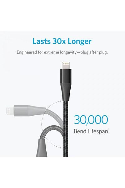 Anker Anker PowerLine Plus Fabric USB iPhone Cable 0.9cm - Black