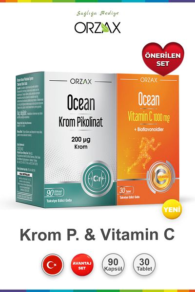 Ocean Chrome Picolinate 90 Herbal Capsules & Ocean Vitamin C 30 Tablets