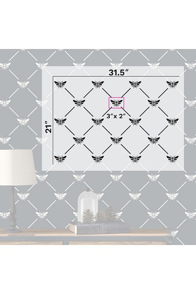 OEM Sablon Perete Vopsire, Tencuiala 900x600x0.7mm French Bee Trellis Refolosibil, Model Mxsp7063
