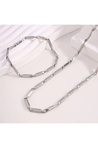 asteroid Çelik Melon Zincir Erkek Kolye Ve Bileklik Set Kararmaz Çelik Kolye Çelik Zincir Kolye