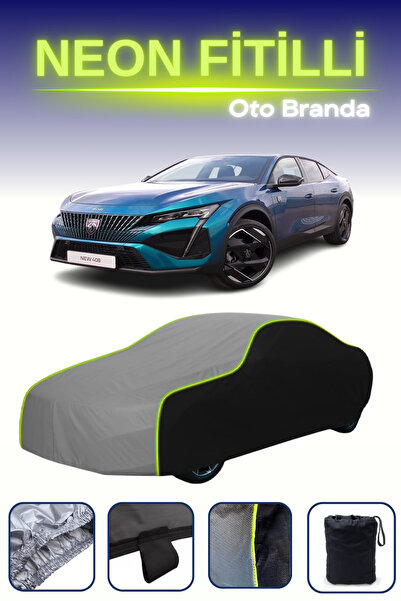 Cemku Fast Siyah-Gri-Siyah [Peugeot 408] Uyumlu Neon Fitilli Araba Brandası, ...