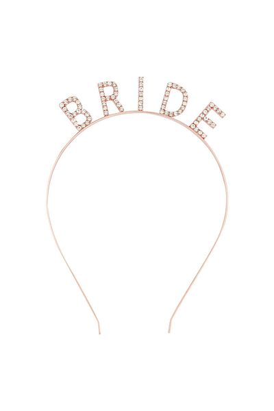 Skygo Rose Gold Color Bachelorette Crystal Stone Bride's Crown Imported 16x10 cm