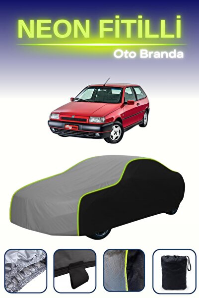 Cemku Fast أسود-رمادي-أسود [فيات تيبو] غطاء سيارة متوافق مع حبال النيون، مقاو...