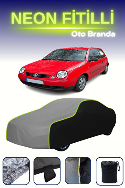 Cemku Fast أسود-رمادي-أسود [فولكس فاجن لوبو] غطاء سيارة متوافق مع حبال النيون، مقاوم للماء والغبار