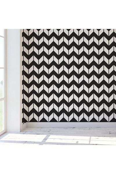 OEM Sablon Perete Vopsire, Tencuiala 900x600x0.7mm Chevron Horizontal Refolosibil, Model Mxsp7111