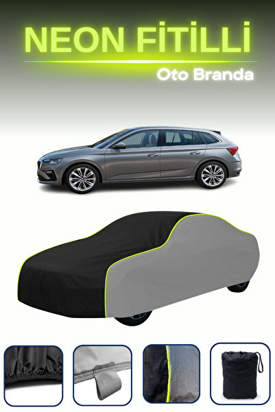 Cemku Shade رمادي-أسود-رمادي [سكودا سكالا] غطاء سيارة متوافق مع حبال النيون، مقاوم للماء والغبار