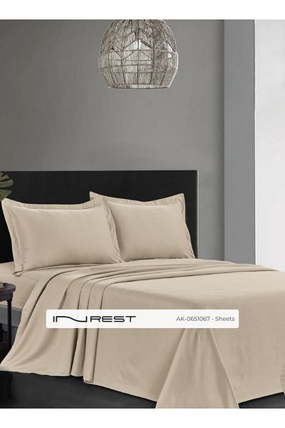 INREST Microfiber 200*200 30 Cm Multi-color Striped Fitted Sheet