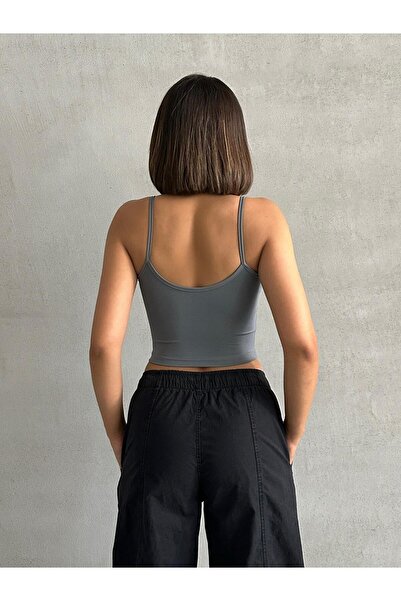 The Base Dámský Crop Top z kouřové potápěčské tkaniny s popruhem