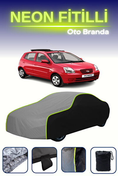 Cemku Fast أسود-رمادي-أسود [كيا بيكانتو 2004 - 2007] مشمع سيارة متوافق مع حبا...