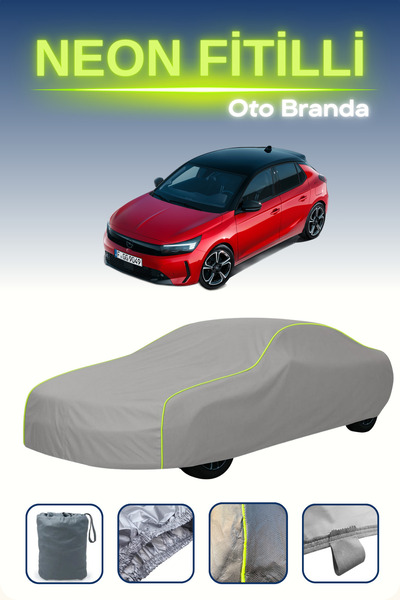 Cemku Shine رمادي [أوبل كورسا] مشمع سيارة متوافق مع النيون، مقاوم للماء والغبار