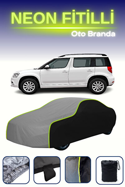 Cemku Fast أسود-رمادي-أسود [سكودا يتي 2009 - 2013] مشمع سيارة متوافق مع حبال ...