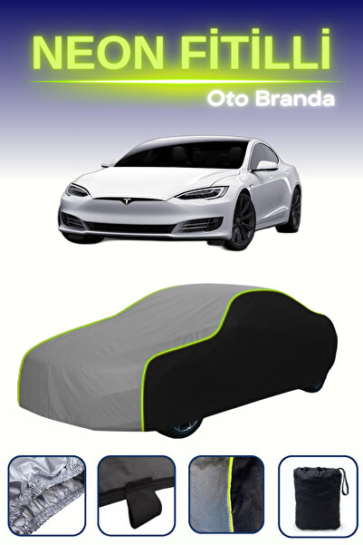 Cemku Fast أسود-رمادي-أسود [طراز تسلا x] غطاء سيارة متوافق مع حبال النيون، مق...