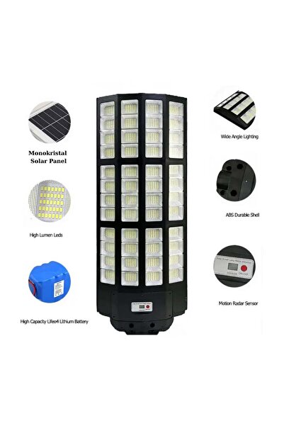 Forlife 2000 Watt Güneş Enerjili Solar Sokak ve Yol Aydınlatma Armatürü