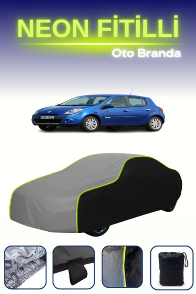 Cemku Fast أسود-رمادي-أسود [رينو كليو 5 أبواب 2009 - 2012] مشمع سيارة متوافق ...