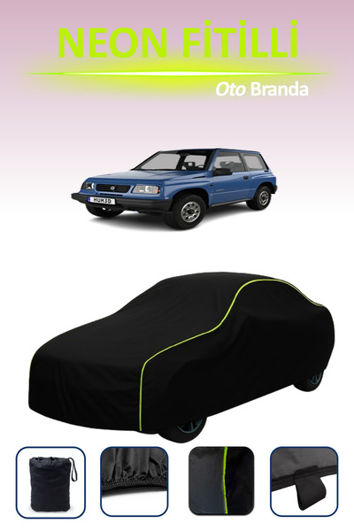 Cemku Cool أسود [سوزوكي فيتارا 3 أبواب 1989 - 1998] مشمع سيارة متوافق مع حبال...