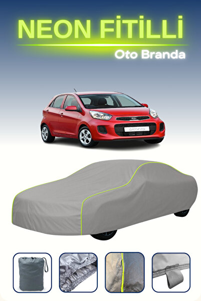 Cemku Shine رمادي [كيا بيكانتو 5 أبواب 2015 - 2017] مشمع سيارة متوافق مع حبال...