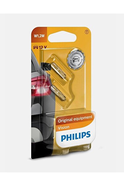 Philips Vision T5 W1,2W 12V Orijinal Otomotiv Ampulü, 2'li Paket