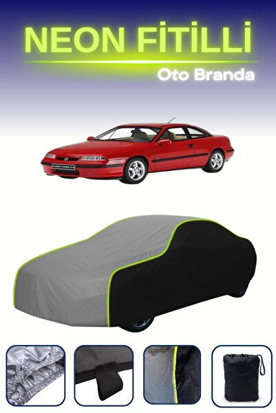 Cemku Fast أسود-رمادي-أسود [أوبل كاليبرا] غطاء سيارة متوافق مع حبال النيون، مقاوم للماء والغبار