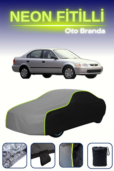 Cemku Fast أسود-رمادي-أسود [هوندا سيفيك سيدان 1995 - 2000] مشمع سيارة متوافق ...