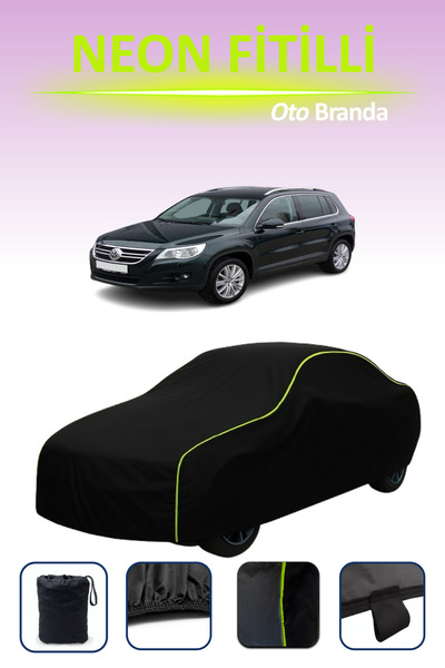 Cemku Cool أسود [فولكس فاجن تيجوان 2008 - 2011] مشمع سيارة متوافق مع حبال الن...