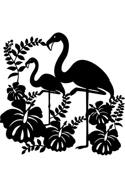 OEM Sablon tip Silueta Flamingo pentru textil, mobila, perete dimensiune 300x...