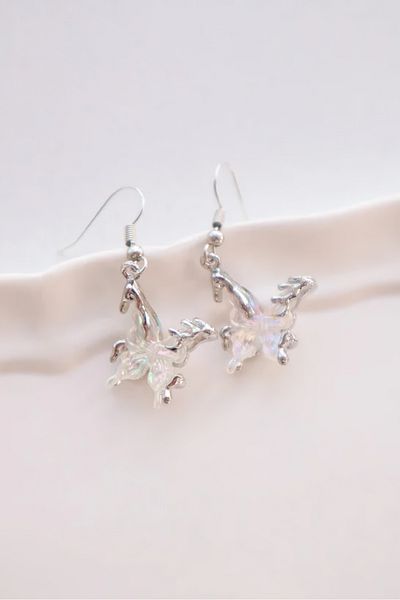 EFBUTİK Transparent Hologram Butterfly Imported Earrings