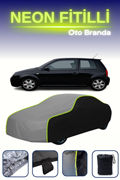 Cemku Fast أسود-رمادي-أسود [فولكس فاجن لوبو 1998 - 2005] مشمع سيارة متوافق مع حبل نيون، مقاوم للماء والغبار