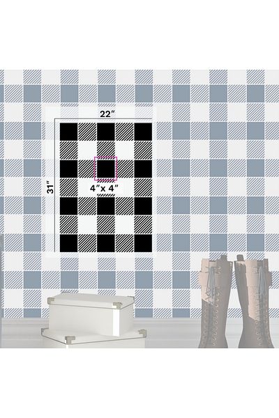OEM Sablon Perete Vopsire, Tencuiala 900x600x0.7mm Buffalo Check Refolosibil, Model Mxsp7077
