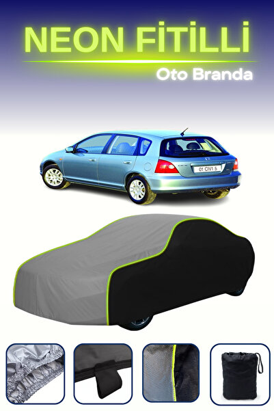 Cemku Fast أسود-رمادي-أسود [هوندا سيفيك 5 أبواب 2001 - 2003] مشمع سيارة متواف...