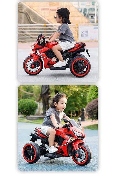 rexa 12V Two-Wheel Mini Motorcycle for Children - Ride-on Toy, Red