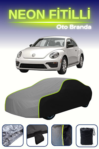 Cemku Fast أسود-رمادي-أسود [فولكس فاجن بيتل] غطاء سيارة متوافق مع حبال النيون...