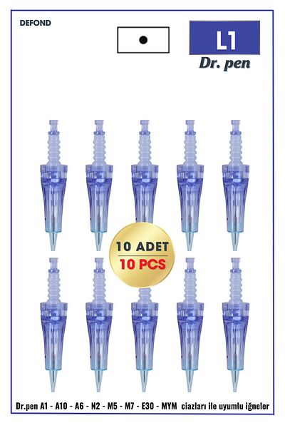 DEFOND Dr Pen A6-A10-A1-N2-M5-M7-E30-Mym Compatible Needles 10 Pieces 1 Pin Original Dermapen Needle Cartridge