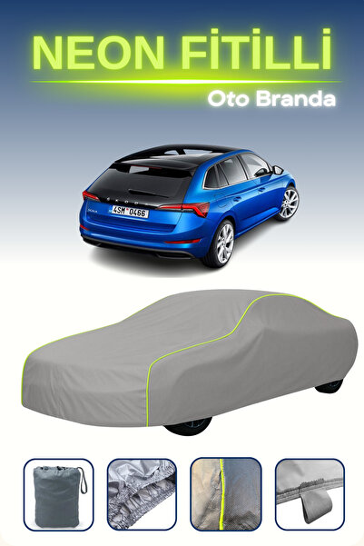 Cemku Shine رمادي [سكودا سكالا 2018 - 2021] مشمع سيارة متوافق مع حبال النيون، مقاوم للماء والغبار