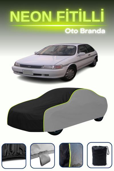 Cemku Shade رمادي-أسود-رمادي [تويوتا كورسا] غطاء سيارة متوافق مع حبال النيون، مقاوم للماء والغبار