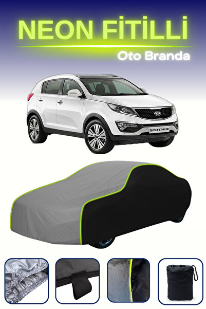 Cemku Fast أسود-رمادي-أسود [كيا سبورتاج] غطاء سيارة متوافق مع حبال النيون، مق...