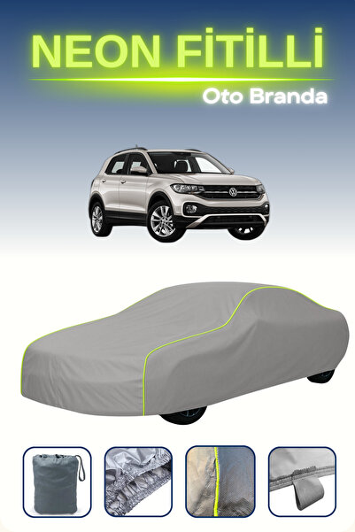 Cemku Shine Gri [Volkswagen T-Cross] Uyumlu Neon Fitilli Araba Brandası, Su v...