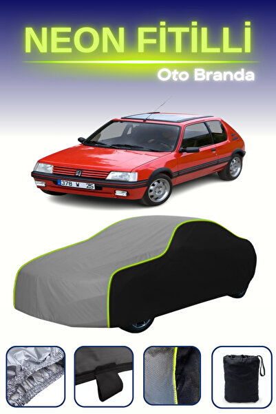 Cemku Fast أسود-رمادي-أسود [بيجو 205 3 أبواب 1984 - 1998] مشمع سيارة متوافق م...