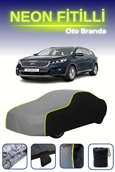 Cemku Fast أسود-رمادي-أسود [كيا سورينتو 2017 - 2021] مشمع سيارة متوافق مع حبا...