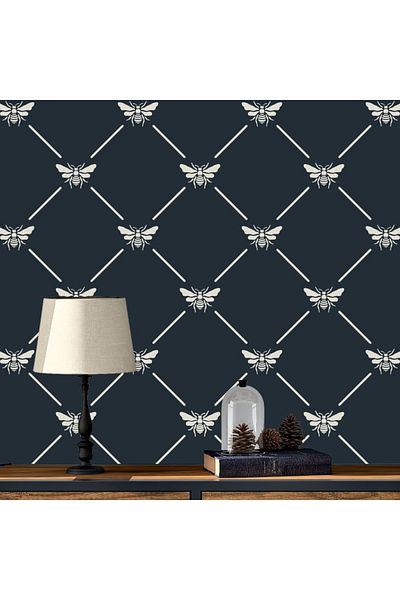 OEM Sablon Perete Vopsire, Tencuiala 900x600x0.7mm French Bee Trellis Refolosibil, Model Mxsp7063