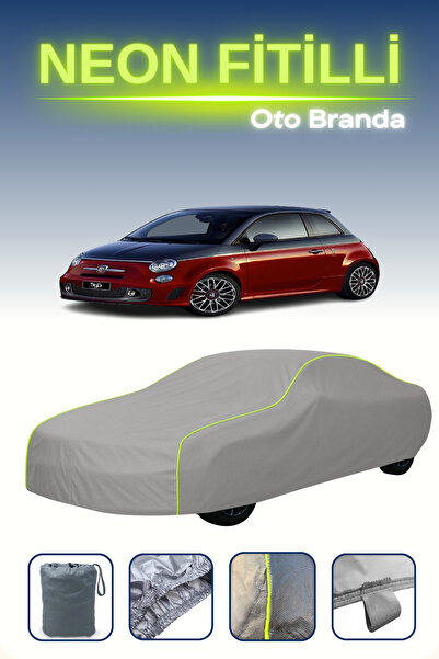 Cemku Shine رمادي [Fiat 595 Abarth 2012 - 2015] مشمع سيارة متوافق مع حبال الن...