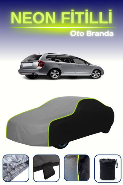 Cemku Fast أسود-رمادي-أسود [كيا روندو 2008 - 2013] مشمع سيارة متوافق مع حبال ...