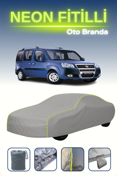 Cemku Shine رمادي [فيات دوبلو] مشمع سيارة متوافق مع النيون، مقاوم للماء والغبار