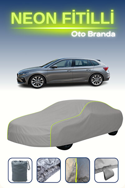 Cemku Shine رمادي [سكودا سكالا] مشمع سيارة متوافق مع حبال النيون، مقاوم للماء والغبار