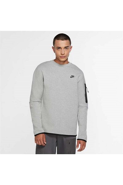 Nike M Nsw Tch Flc Crw Ανδρικό γκρι μπλουζάκι - Cu4505-063