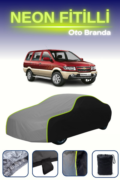 Cemku Fast أسود-رمادي-أسود [شيفروليه تافيرا] غطاء سيارة متوافق مع حبال النيون...