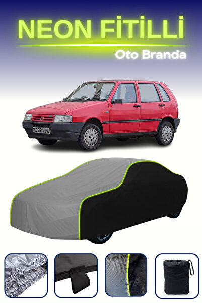 Cemku Fast أسود-رمادي-أسود [فيات أونو] مشمع سيارة متوافق مع حبال النيون، مقاو...