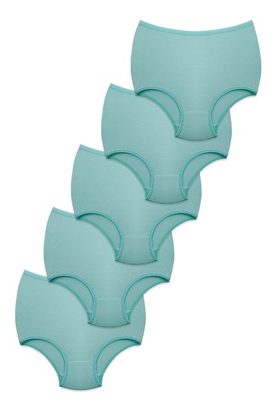 BEGATEKS Women's Panties High Waist Plus Size 5 Pack - Cotton Fabric, 7 Different Color Options