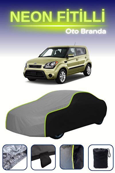 Cemku Fast أسود-رمادي-أسود [كيا سول 2013 - 2018] مشمع سيارة متوافق مع النيون،...