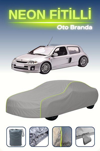 Cemku Shine رمادي [رينو كليو سبورت] مشمع سيارة متوافق مع حبال النيون، مقاوم للماء والغبار